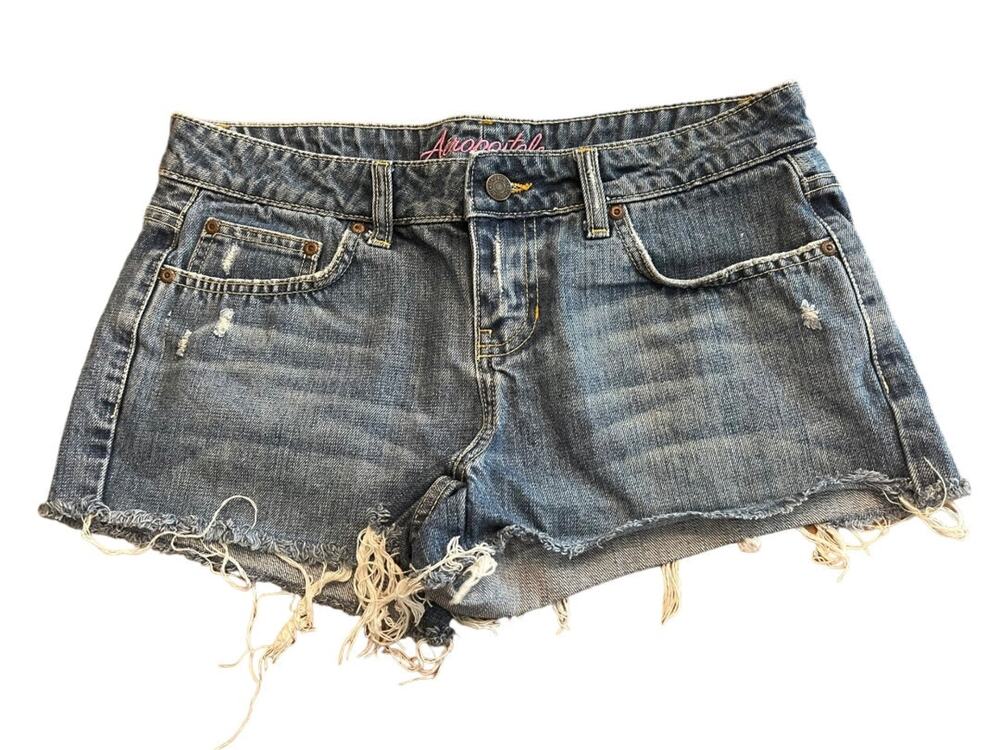Size 5/6 Aeropostale Junior Womens Shorts Distressed Denim Jean Bootie Short